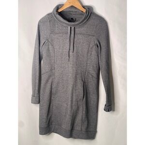 Kyodan Womens Heather Grey Cowl Neck Fleece Sweatshirt Dress Size XS Pockets